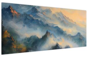 Slika - Naslikan planinski pejzaž (120x50 cm)