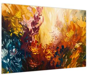 Slika - Apstraktna slika cvijeća (90x60 cm)