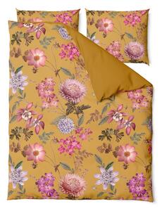 Oker posteljina od pamučnoga satena za krevet za jednu osobu Bonami Selection Blossom, 140 x 200 cm