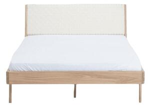 Krevet od punog hrasta s bijelim uzglavljem Gazzda Fawn, 160 x 200 cm