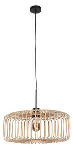 Steinhauer Luster-svjetiljka Sparkled Light, crna/prirodni bambus, Ø 60 cm, prigušiva, Crno, Dnevni boravak/blagovaonica, Bambus