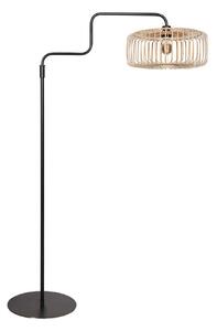 Steinhauer Podna lampa Bloeba, crna/prirodni bambus, visina 150 cm, Crno, Dnevni boravak/blagovaonica, Metal