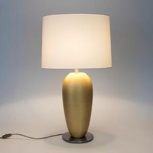 Holländer OMEGA OVAL stolna lampa, zlatna/slonova koža, visina 77 cm, keramika, E27, Zlato / mjed, Dnevni boravak/blagovaonica, Keramika