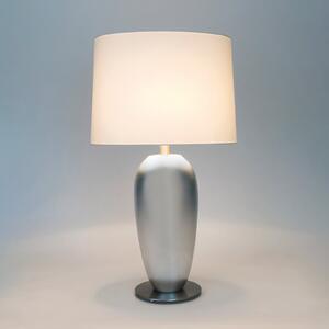 Holländer LAMBDA OVAL stolna lampa, srebrna/slonovača, visina 77 cm, keramika, E27, Metalik, Dnevni boravak/blagovaonica, Keramika