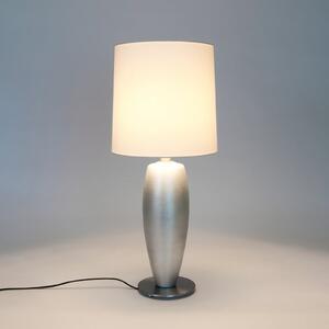 Holländer Stolna lampa SIGMA SOTTILE, srebrno/bijela, visina 68 cm, keramika, E27, Metalik, Dnevni boravak/blagovaonica, Keramika