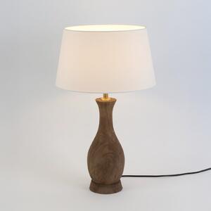 Holländer Stolna lampa ANTELAO, prirodna/ecru, visina 45 cm, drvo manga, E27, Drvo, Dnevni boravak/blagovaonica, Drvo