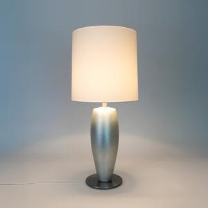 Holländer Stolna lampa OMEGA SOTTILE, srebrno/bijela, visina 80 cm, keramika, E27, Metalik, Dnevni boravak/blagovaonica, Keramika