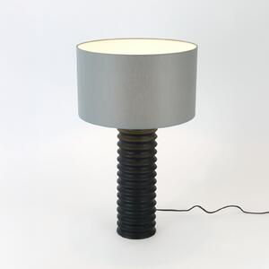 Holländer Stolna lampa BENEDETTO, crna/siva, visina 65 cm, drvo/čintz, Crno, Dnevni boravak/blagovaonica, Drvo