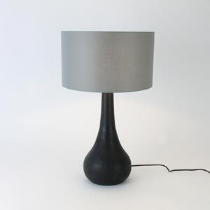 Holländer Stolna lampa RODOLFO, crna/siva, visina 63 cm, drvo/čintz, Crno, Dnevni boravak/blagovaonica, Drvo