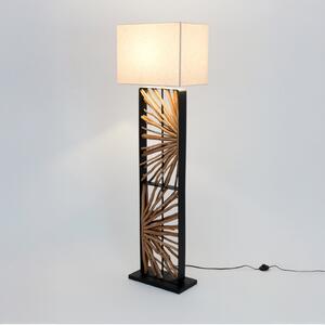 Holländer Podna lampa MONTE ISOLA, prirodna/bež, visina 160 cm, drvo/tkanina, Bež, Dnevni boravak/blagovaonica, Drvo