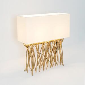 Holländer CAPRI stolna lampa, zlatna/slonova koža, visina 51 cm, metal, 2 x E14, Zlato / mjed, Dnevni boravak/blagovaonica, Metal