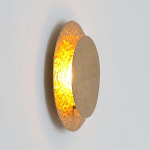 Holländer LED zidna svjetiljka CORONARE, Ø 26 cm, zlatne boje, metal, prigušiva, prigušiva, Zlato / mjed, Dnevni boravak/blagovaonica, Metal