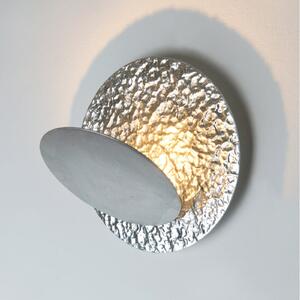 Holländer LED zidna svjetiljka CORONARE, Ø 26 cm, srebrne boje, metal, prigušiva, prigušiva, Metalik, Dnevni boravak/blagovaonica, Metal