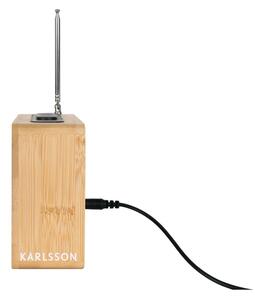Budilica od bambusa s radijem Karlsson Retro