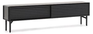 Crna TV komoda u dekoru hrasta 200x57x35 cm Lenon – Kave Home