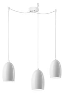 Bijela trodijelna viseća lampa Sotto Luce UME Elementary S Glossy, ⌀ 13,5 cm