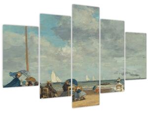 Slika - Eugène Boudin, Beach at Trouville, reprodukcije (150x105 cm)