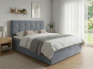 Tapecirani krevet boxspring DIRELIS TRINITY 140x200 cm siva Madrac: Bonell opružni madrac