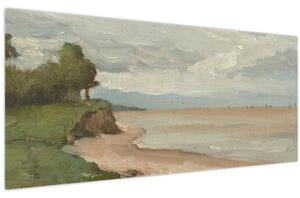 Slika - Jean-Baptiste-Camille Corot, Beach Near Etretat, reprodukcije (120x50 cm)