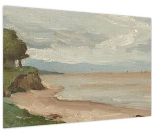 Slika - Jean-Baptiste-Camille Corot, Beach Near Etretat, reprodukcije (90x60 cm)