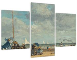 Slika - Eugène Boudin, Beach at Trouville, reprodukcije (90x60 cm)