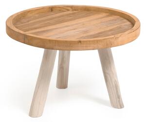 Okrugao stolić za kavu od masivne tikovine u prirodnoj boji ø 55 cm Glenda – Kave Home