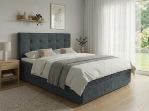 Tapecirani krevet boxspring DIRELIS VIBE 140x200 cm tamno siva Madrac: Bonell opružni madrac