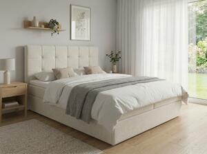 Tapecirani krevet boxspring DIRELIS VIBE 140x200 cm krem boje Madrac: Bonell opružni madrac