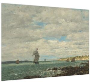 Staklena slika - Eugène Boudin, Coast of Brittany, reprodukcije (70x50 cm)