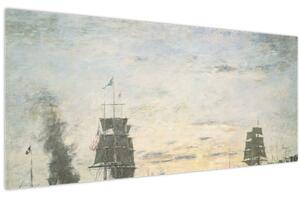 Slika - Eugène Boudin, Entrance to the Harbor, Le Havre, reprodukcije (120x50 cm)