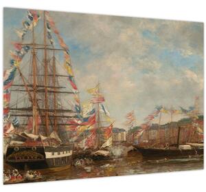 Slika - Eugène Boudin, Festival in the Harbor of Honfleur, reprodukcije (70x50 cm)