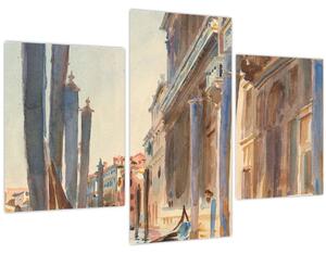 Slika - John Singer Sargent, Gondola Moorings on the Grand Canal, reprodukcije (90x60 cm)