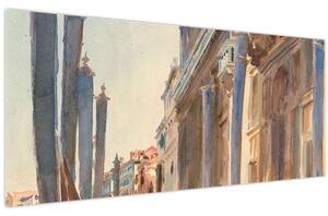 Slika - John Singer Sargent, Gondola Moorings on the Grand Canal, reprodukcije (120x50 cm)