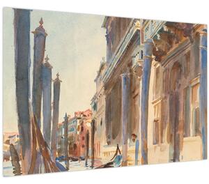 Slika - John Singer Sargent, Gondola Moorings on the Grand Canal, reprodukcije (90x60 cm)