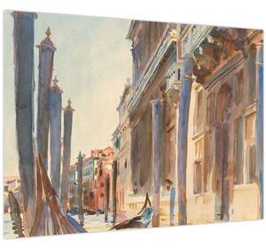 Slika - John Singer Sargent, Gondola Moorings on the Grand Canal, reprodukcije (70x50 cm)