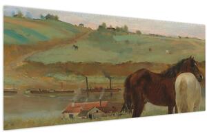 Slika - Edgar Degas, Horses in a Meadow, reprodukcije (120x50 cm)