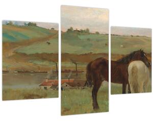 Slika - Edgar Degas, Horses in a Meadow, reprodukcije (90x60 cm)