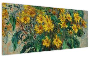 Slika - Claude Monet, Jerusalem Artichoke Flowers, reprodukcije (120x50 cm)