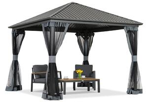 Metalna sjenica Sardinija 3x3 sa komarnikom Garden Point antracit