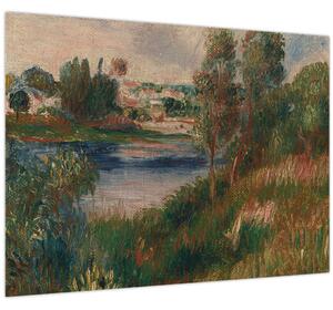 Staklena slika - Auguste Renoir, Landscape at Vetheuil, reprodukcije (70x50 cm)