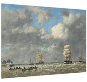 Staklena slika - Eugène Boudin, Le Havre, reprodukcije (70x50 cm)