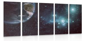 5-dijelna slika planeta u svemiru