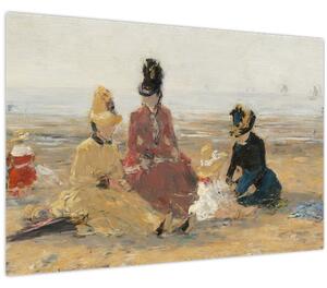 Slika - Eugène Boudin, On the Beach, Trouville, reprodukcije (90x60 cm)