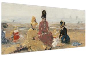 Slika - Eugène Boudin, On the Beach, Trouville, reprodukcije (120x50 cm)