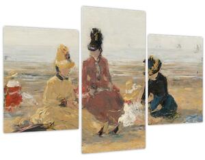 Slika - Eugène Boudin, On the Beach, Trouville, reprodukcije (90x60 cm)