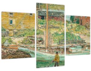 Slika - Childe Hassam, Oyster Sloop, Cos Cob, reprodukcije (90x60 cm)