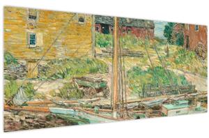 Slika - Childe Hassam, Oyster Sloop, Cos Cob, reprodukcije (120x50 cm)