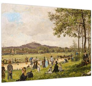 Staklena slika - French 19th Century, Race Course at Longchamps, reprodukcije (70x50 cm)