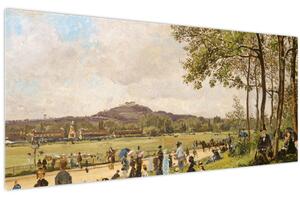 Slika - French 19th Century, Race Course at Longchamps, reprodukcije (120x50 cm)