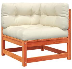 VidaXL Kutna vrtna sofa s jastucima voštano smeđa od borovine
